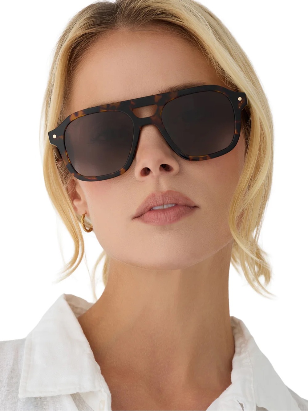 DIFF Coast- Beach Riot Tortoise Gradient Lens Sunglasses - Brown/Black